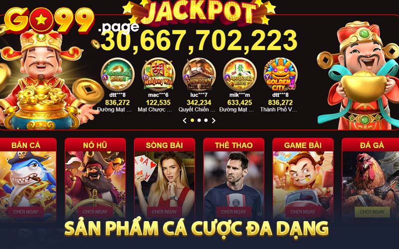 Nhà cái Go99 sản phẩm cá cược đa dạng